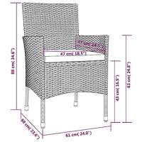 Tuinstoelen met kussens 4 st zwart poly rattan (alleen VK/IE/FI/NO) - thumbnail