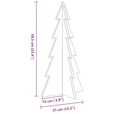 VidaXL Kerstdecoratie kerstboom 59,5 cm massief grenenhout