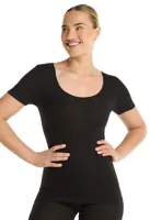 Basics dames T-shirt - 32288 - Vrouwen ondershirt met korte mouwen - Biologisch katoen - Diepe ronde hals - thumbnail