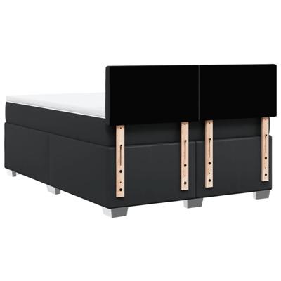 Boxspring met matras kunstleer zwart 140x190 cm - thumbnail