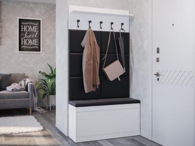 Vestiaire BALI 1 klapdeur wit met 6 kussens Vestiaire BALI 1 klapdeur wit met 6 kussens