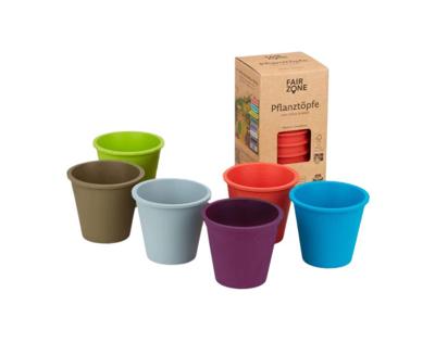 Fairzone Plantenpotten - gekleurd rubber - 6 stuks Fairzone Plantenpotten - gekleurd rubber - 6 stuks