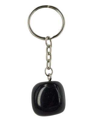 Edelsteen Sleutelhanger Obsidiaan Zwart