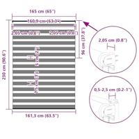 VidaXL Zebra rolgordijn 165x230 cm stofbreedte 160,9 cm lichtgrijs - thumbnail