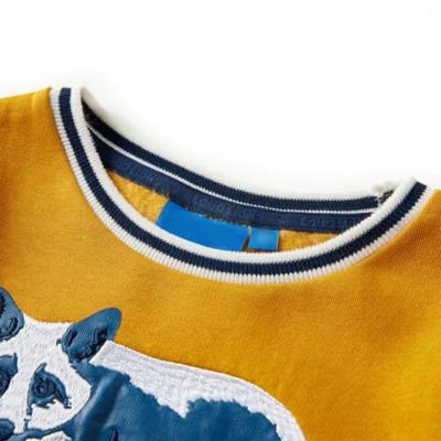 Kindertrui vossenprint 116 okerkleurig - thumbnail