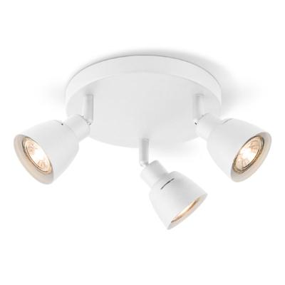 Moderner Strahler | Weiß | Mit 3 GU10-Fassung | 19 x 19 x 13.5 cm | Für Wohn- und Schlafzimmer | Aus Metall | Ohne Leuchtmittel