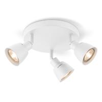 Moderner Strahler | Weiß | Mit 3 GU10-Fassung | 19 x 19 x 13.5 cm | Für Wohn- und Schlafzimmer | Aus Metall | Ohne Leuchtmittel - thumbnail