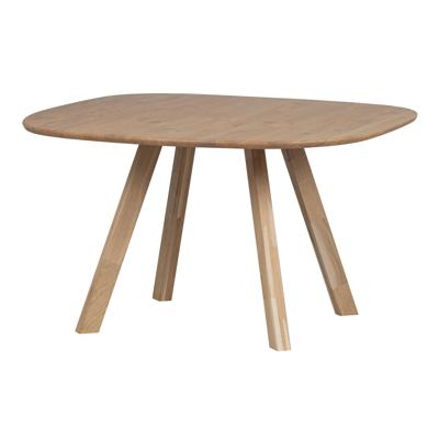 WOOOD Organische Eettafel 'Tablo' Eikenhout, Met 3-stand poot, 130 x 130cm