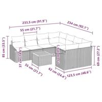 Tuinbankenset met opslag 9 pcs Zwart en Crème poly rattan - thumbnail