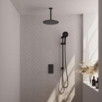 Brauer Black Carving Thermostatische Regendoucheset Inbouw - Hoofddouche 30 cm - 3 Weg - Handdouche 3 Standen - Doucheslang - Geintegreerde Glijstang - Mat Zwart - thumbnail