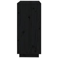 Dressoir 74x35x80 cm massief grenenhout zwart - thumbnail