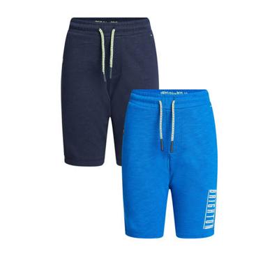 WE Fashion sweatshort - set van 2 kobaltblauw/donkerblauw WE Fashion sweatshort - set van 2 kobaltblauw/donkerblauw