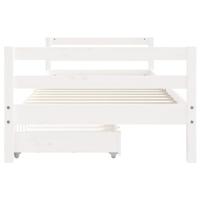 Kinderbedframe met lades 80x200 cm massief grenenhout wit - thumbnail