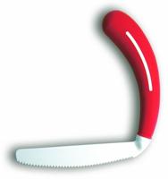 Henro-Grip mes gehoekt rood - thumbnail