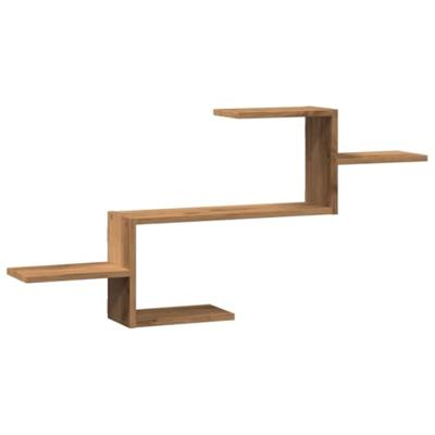 Wandschap 104x15x49 cm bewerkt hout artisanaal eikenkleurig Wandschap 104x15x49 cm bewerkt hout artisanaal eikenkleurig