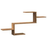 Wandschap 104x15x49 cm bewerkt hout artisanaal eikenkleurig - thumbnail