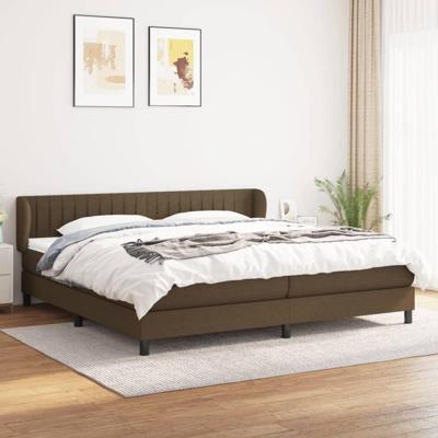 Boxspring met matras stof donkerbruin 200x200 cm
