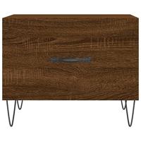 Salontafel 50x50x40 cm bewerkt hout bruin eikenkleur - thumbnail