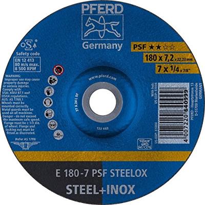 PFERD TOOLS 62017640 E 180-7 PSF STEELOX Afbraamschijf gebogen Diameter 180 mm Boordiameter 22.23 mm RVS, Staal 10 stuk(s) PFERD TOOLS 62017640 E 180-7 PSF STEELOX Afbraamschijf gebogen Diameter 180 mm Boordiameter 22.23 mm RVS, Staal 10 stuk(s)