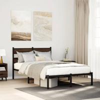 Bedframe met hoofdbord zonder matras bruin eiken 120x190 cm - thumbnail