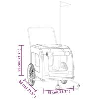 VidaXL Hondenfietstrailer oxford stof en ijzer groen en zwart - thumbnail