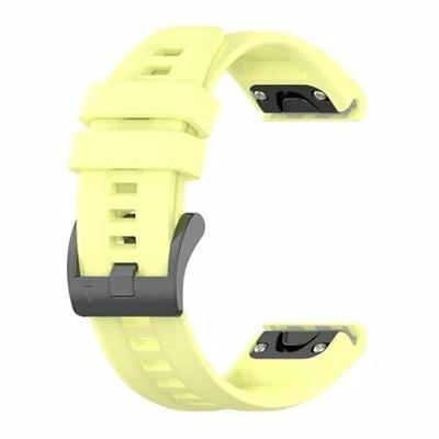 By Qubix - Siliconen sportbandje - Geel - Compatible met Garmin Instinct 3 / Instinct E - 45mm - Compatible Garmin bandje - Bandbreedte: 22mm