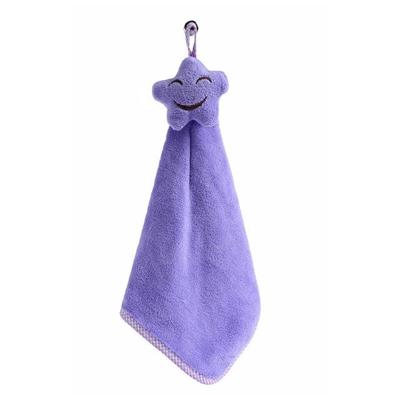 Lachend gezicht opknoping koraal Velvet absorberend Hand Towels(Purple)