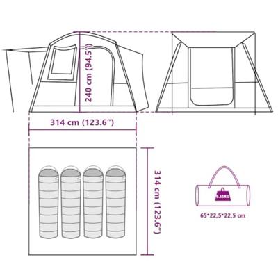 VidaXL Autotent 4-persoons waterdicht blauw