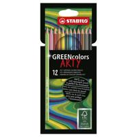 Stabilo greencolors kleurpotloden arty etui 12 stuks - thumbnail