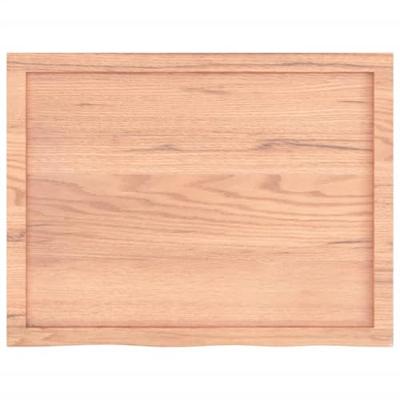 VidaXL Wastafelblad 80x60x(2-6) cm behandeld massief hout lichtbruin