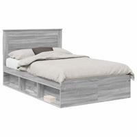 Bedframe met lade Grijs Sonoma 120 x 190 cm Massief grenenhout - thumbnail