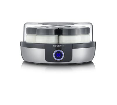 Severin JG3521 Yoghurtmaker 7 Serveerglazen Geborsteld RVS/Zwart Severin JG3521 Yoghurtmaker 7 Serveerglazen Geborsteld RVS/Zwart