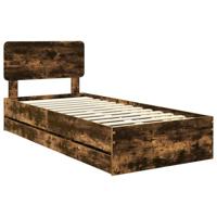 Bedframe met lade Gerookte Eik 90 x 190 cm Geconstrueerd hout - thumbnail