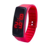 LED digitale display siliconen armband kinderen elektronische horloge (rood) - thumbnail