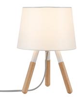 Paulmann Neordic Berit 79646 Tafellamp LED E27 20 W Wit, Hout - thumbnail