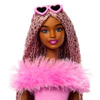 Barbie Deluxe Style pop met bont en vlechten - thumbnail