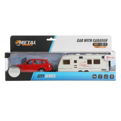 MetalWorld pull-back auto met caravan - 1:48