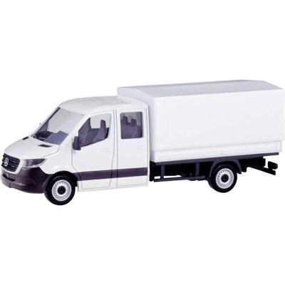 Herpa 013499 H0 Vrachtwagen Mercedes Benz Sprinter dubbele cabine met laadbak, wit Herpa 013499 H0 Vrachtwagen Mercedes Benz Sprinter dubbele cabine met laadbak, wit