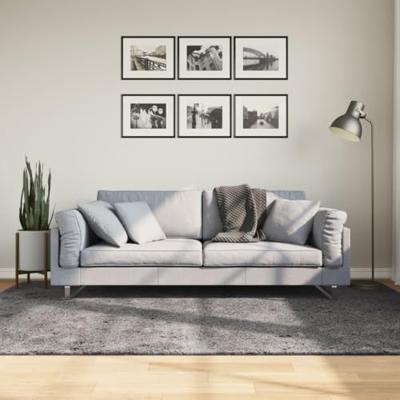 VidaXL Vloerkleed huarte laagpolig zacht wasbaar 160x230 cm antraciet VidaXL Vloerkleed huarte laagpolig zacht wasbaar 160x230 cm antraciet