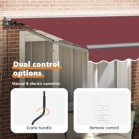 VidaXL Inklapbaar zonnescherm bordeauxrood 350 x 250 cm - thumbnail