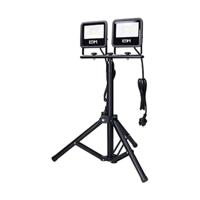 EDM LED Bouwlampen 2x30W op tripod statief 6400K IP65 zwart - 5017631 - thumbnail