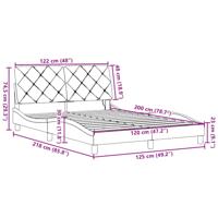 Bedframe met LED zonder matras 140x190 cm stof donkergrijs - thumbnail