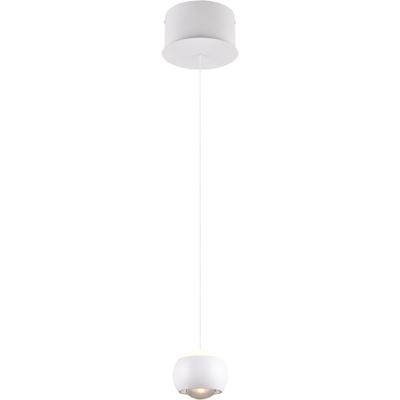 LED Hanglamp - Musterring Cannon - 1 Lichtpunt van 5 Watt - Dimbaar - Aanpasbare Lichtkleur - Hoogte Aanpasbaar - Geheugenfunctie - Nachtlamp - Mat Wit - Metaal