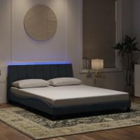 Bedframe met LED zonder matras "Hanko" fluweel donkergrijs 180x200 cm - thumbnail