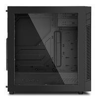 Sharkoon s25-w midi tower behuizing (zwart | 2x usb-a | window) - thumbnail