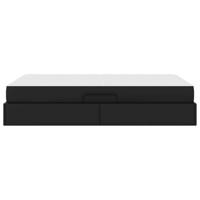 Opbergbed met matras met matras Zwart 120 x 200 cm Nep Leer - thumbnail