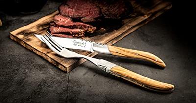 Laguiole Style de Vie Steakvorken Luxury Line Olijfhout - 6 stuks Laguiole Style de Vie Steakvorken Luxury Line Olijfhout - 6 stuks