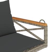 Schommelbank met kussens 109x62x40 cm poly rattan grijs - thumbnail