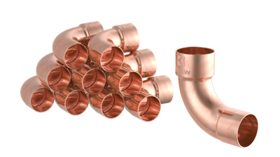 Kirchhoff Koperbocht 90°, blank, 15 mm, 1 socket, (5001a) (10x) - 989027655