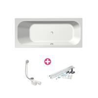 Xenz Aruba Ligbad - 190x80x48 - afvoer Midden - acryl - wit 6894-01 - thumbnail